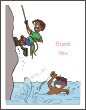 Rockclimbing and Swimming Boy with Brownskin Thank You Card