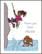 Rockclimbing and Swimming Girl (Brown Skin) Thank You Card