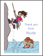Rock Climbing and Swimming Girl Thank You Card