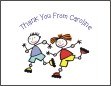 Roller Skating Kids Thank You Card