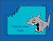 Shark Full Color Birthday Thank You Card