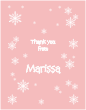 Snowflakes, Pink Thank You Card