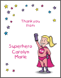 Super Hero Girl Thank You Card