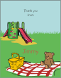 Teddybear Picnic Playground Birthday Thank You Card