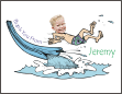 Waterslide with Boy Photo Thank You Card