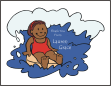 Waterslide Girl (Brown Skin) Thank You Card