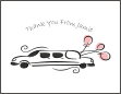 White Limo Sketch Sweet 16 Thank You Note Card