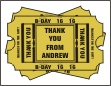 Pile of Sweet 16 Tickets, Gold, Birthday Note Card