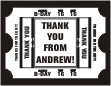 Sweet 16 Ticket, Black, Birthday Note Card