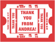 Sweet 16 Ticket, Red, Birthday Note Card