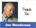 photo thank you card with name at bottom with blue