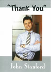 photo thank you card with name at bottom on gray