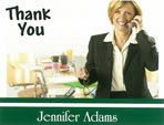 photo thank you card with name at bottom with green
