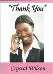photo thank you card with your name at the bottom with pink borders