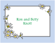 Daisies Blue Border Note Card