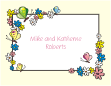 Flowers and Butterflies Ivory Border Anniversary Note Card