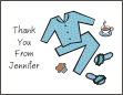 Bed and Breakfast Blue Bridal Shower Note Card