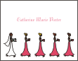 Bride and Maids, Bouquet Bridal Shower Note Card