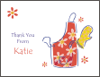 Kitchen Themed, Red Bridal Shower Note Card