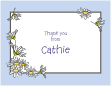 Daisies Blue Border Note Card