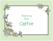 Daisies Green Border Note Card