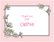 Daisies Pink Border Note Card