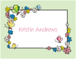 Flowers and Butterflies Green Border Bridal Shower Note Card