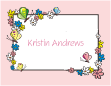 Flowers and Butterflies Pink Border Bridal Shower Note Card