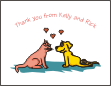 Dog and Cat Engagement Note Card