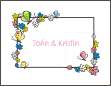 Flowers and Butterflies Engagement Note Card