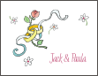 Rings with Ribbon Engagement Note Card
