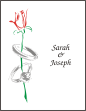 Rose with Rings 1 Silver Engagement Note Card