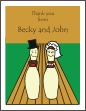 Bowling Bride and Groom Note Card