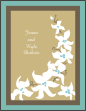 Gardenia 1 Brown & Teal Border Notecard
