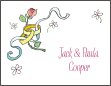 Rings with Ribbon Informal Wedding Note Card
