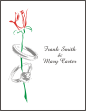 Rose with Rings 1 Silver Informal Wedding Note Card