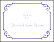 Navy Scrollwork Informal Wedding Note Card
