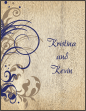 Vintage Flourish Blue design Notecard