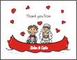 Bride and Groom in Canoe Note Cards