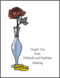 Rose with Rings 2 Tied the Knot Note Card
