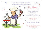 Patriotic BBQ Guy Party Invitation