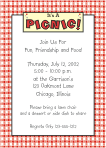 Red Checkered Picnic Invitation