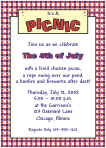 Red, White and Blue Checkered Picnic Invitation