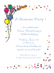 Balloons and Confetti Birthday Invitation