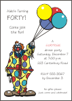 Clown 2 Adult Birthday Invitation