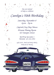 Dark Blue Convertible Birthday Invitation