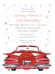 Red Convertible Birthday Invitation