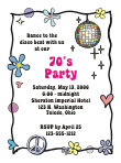 70's Party Invitation