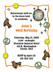 Adult Disco Rollerskating Birthday Invitation