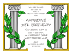 Greek Toga Party Birthday Invitation